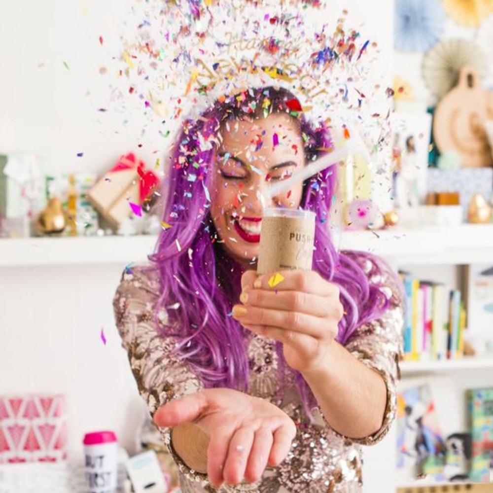 Confetti Cannon Tube - Kleurrijke pastelkleurige bruidsdouche push-up jubileum exploderende