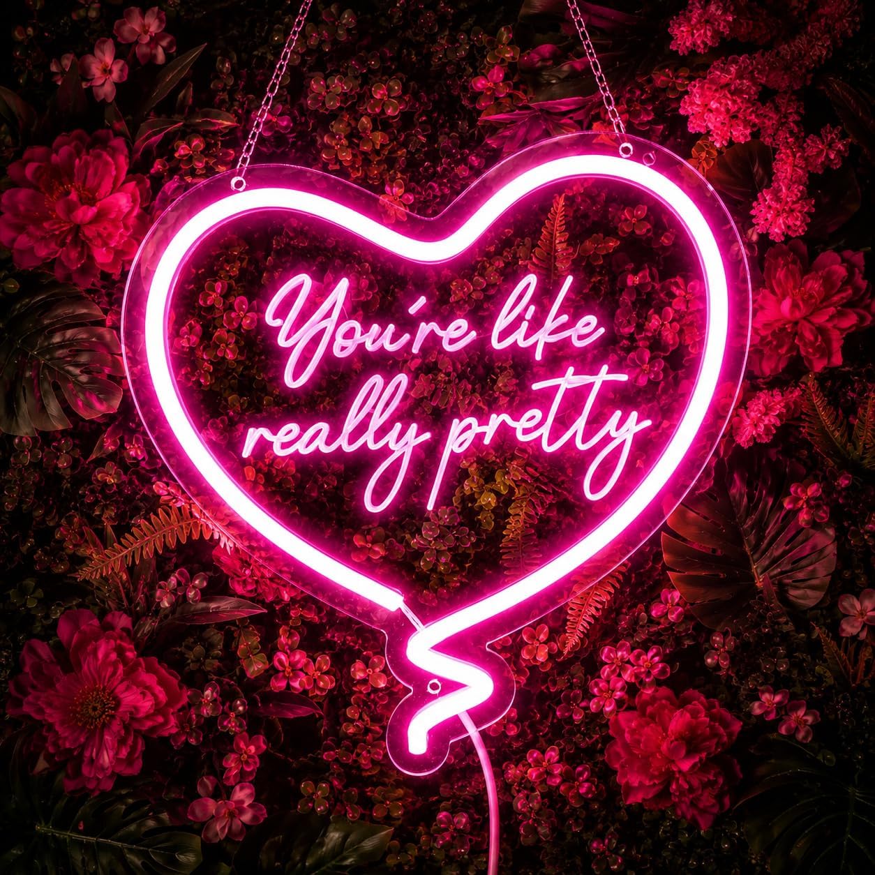 Roze hart neonbord, je bent ec - Neon Sign Party recensie en prijs