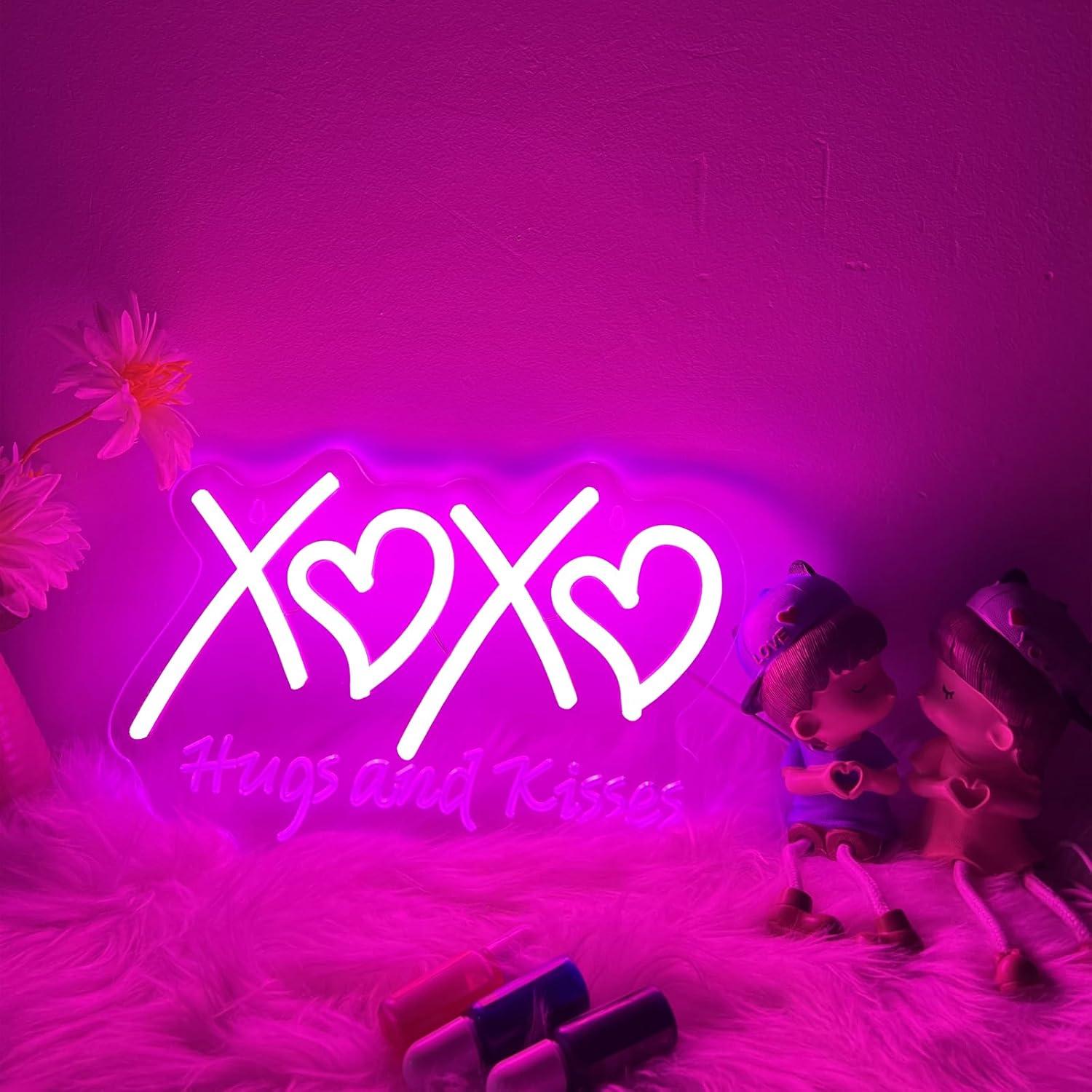 XOXO Neonbord met de tekst 'Hu - Neon Sign Party recensie en prijs