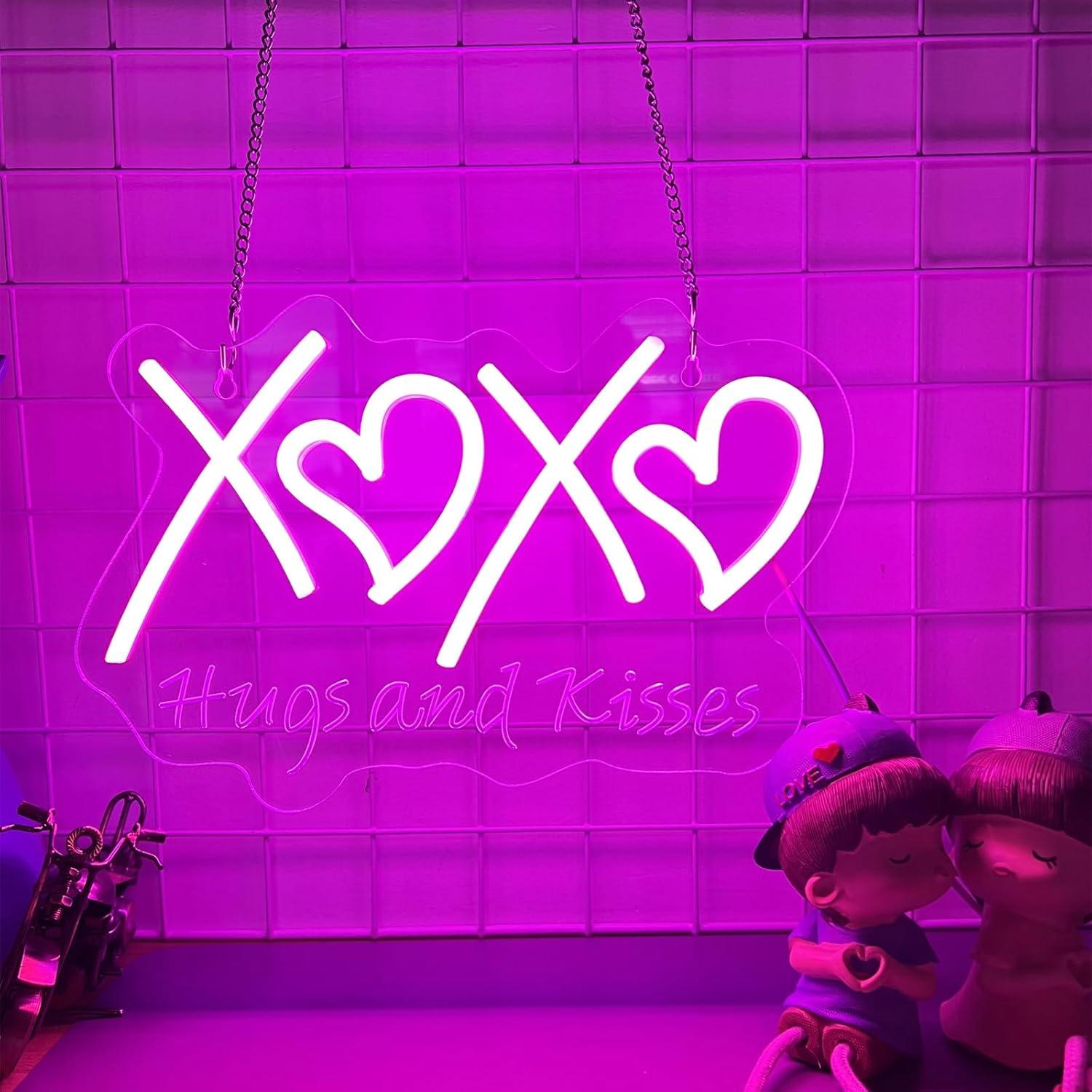 XOXO Neonbord met de tekst 'Hu - Neon Sign Party recensie en prijs