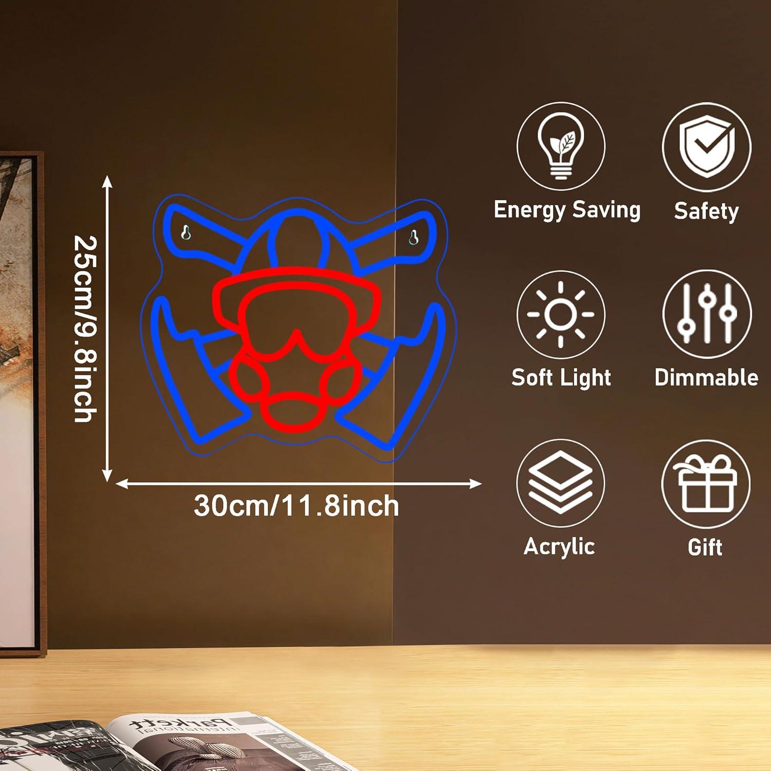Brandweerman gasmasker neonrec - Neon Sign Party recensie en prijs