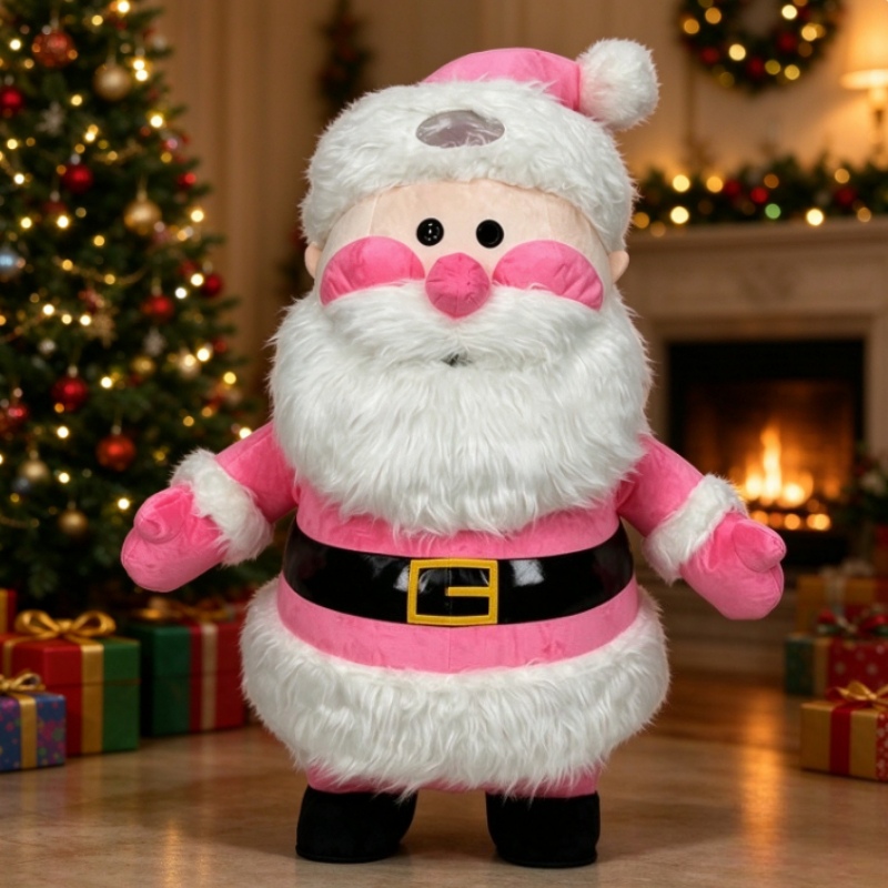 Roze opblaasbaar kerstmankostu - Event & Party Supply recensie en prijs